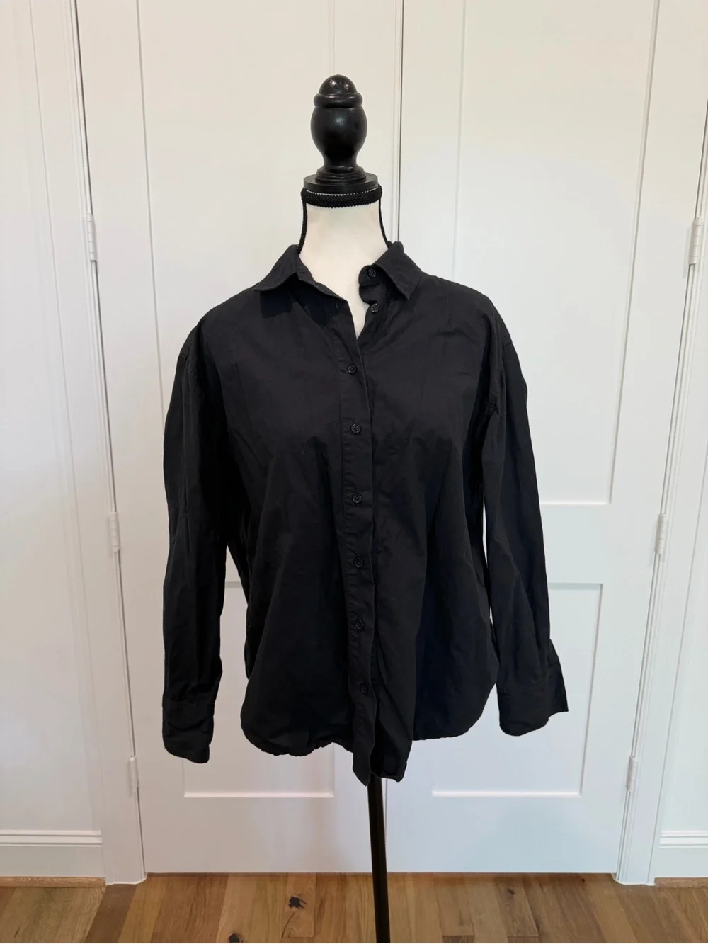 π€ Julia Amory Carolyn Black Poplin Blouse Small π€ 100% Cotton - Picture 4 of 13
